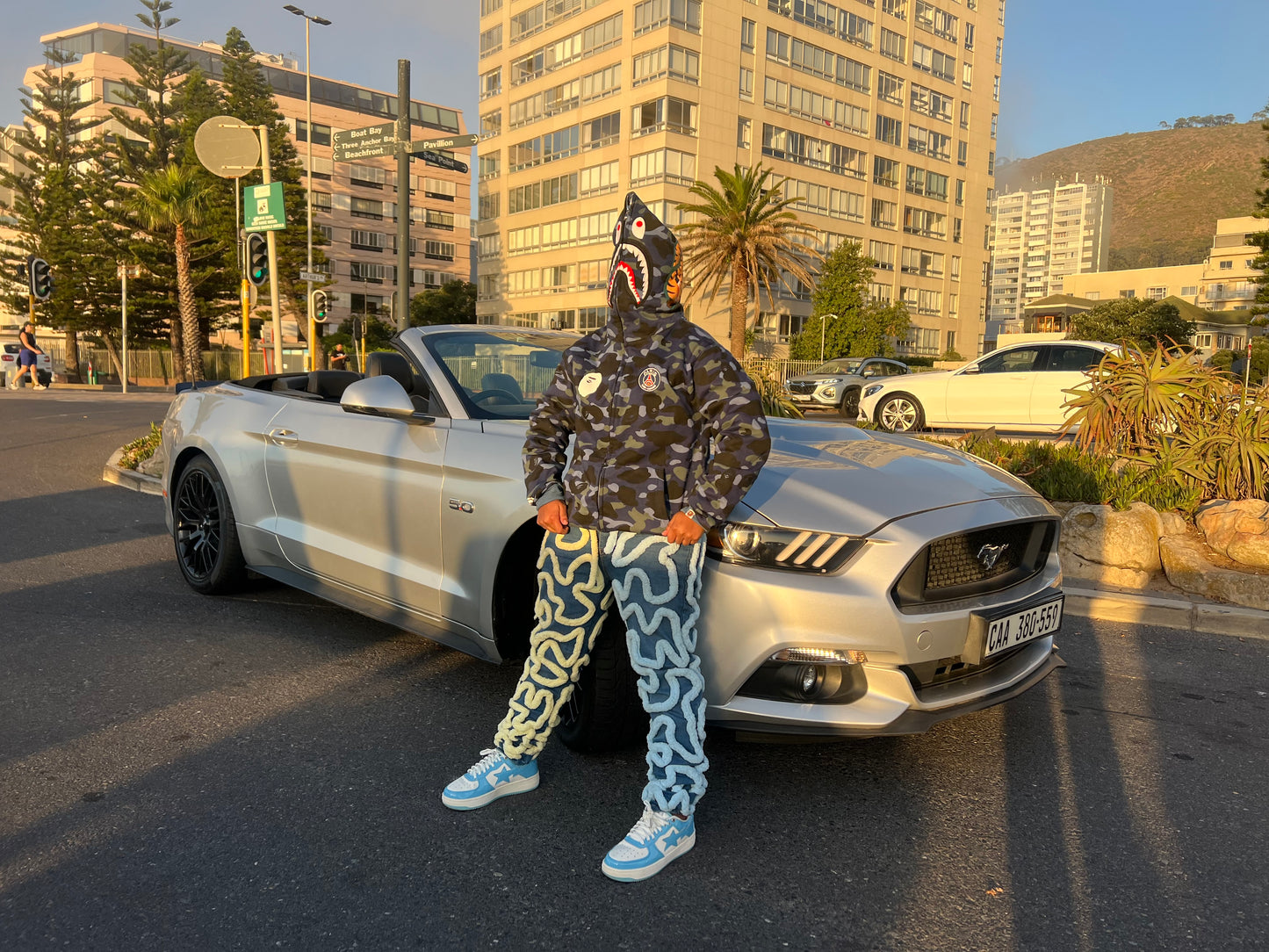 Navy Blue Bape full zip Hoodie