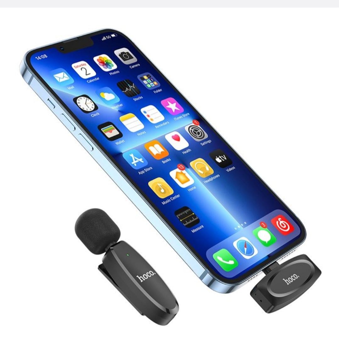 hoco L15 Lightning Wireless Lavalier Digital Microphone - Black