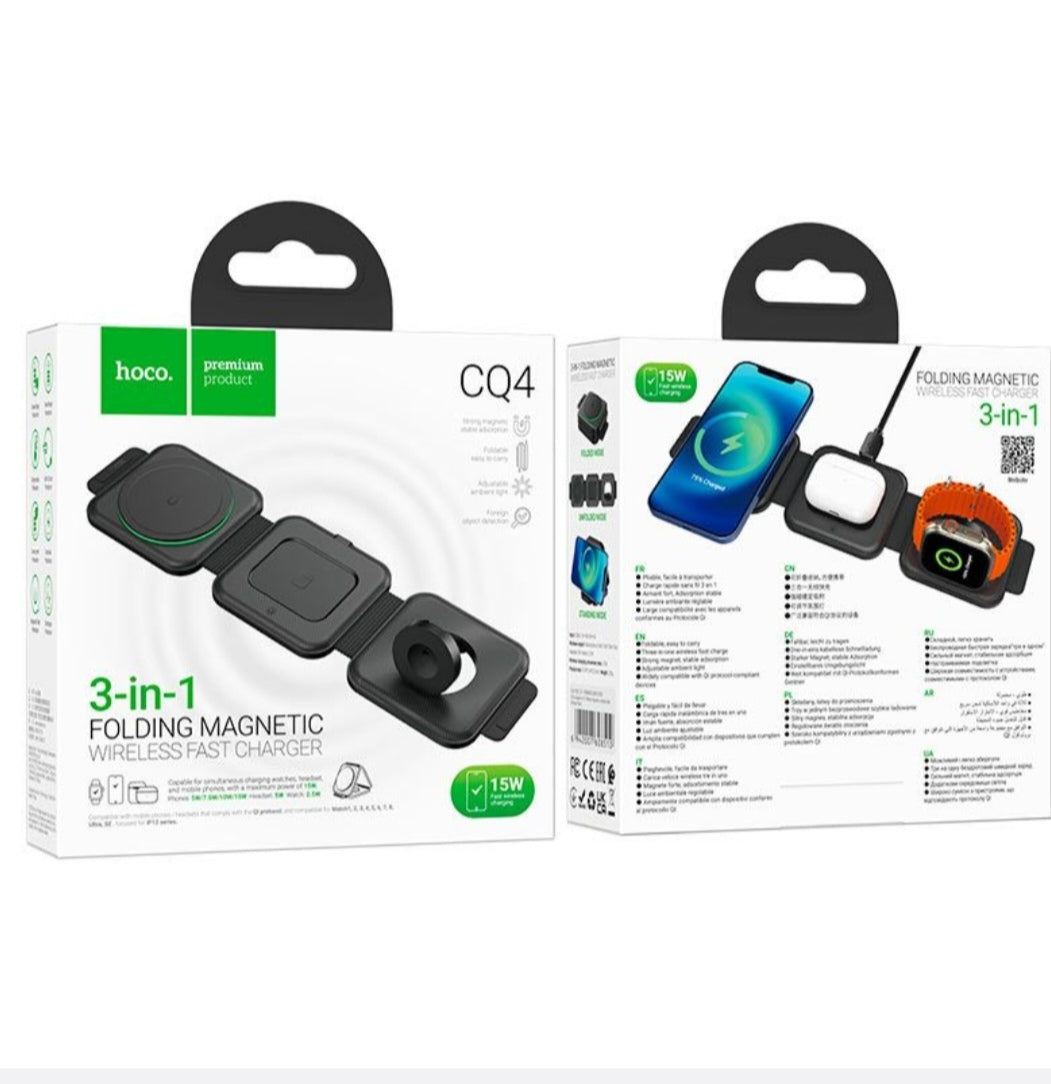 HOCO "CQ4 Unique" Folding Magnetic 3-in-1 Wireless charger