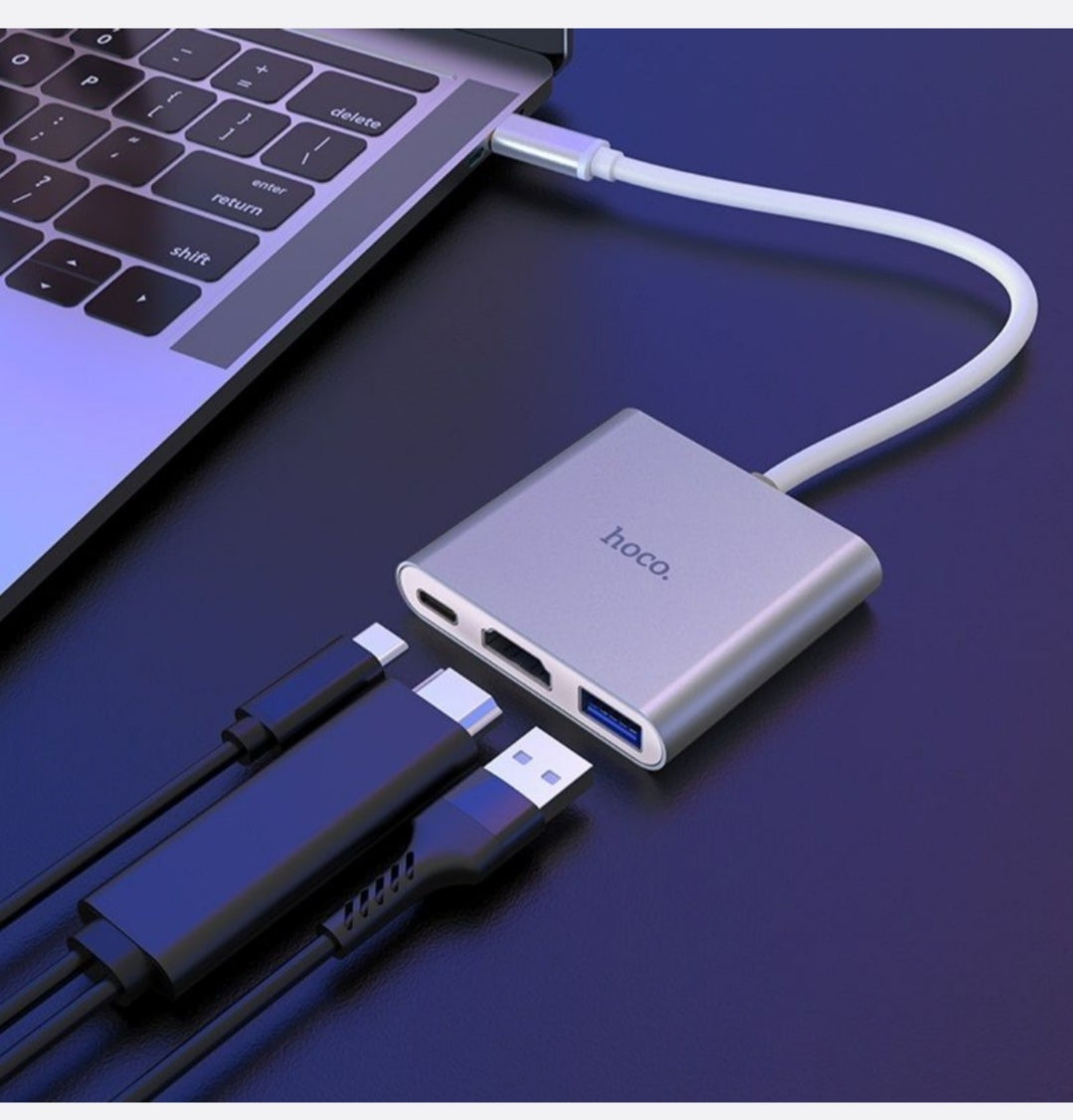 3 in 1 Hoco HB14 USB-C to HDMI USB Hub