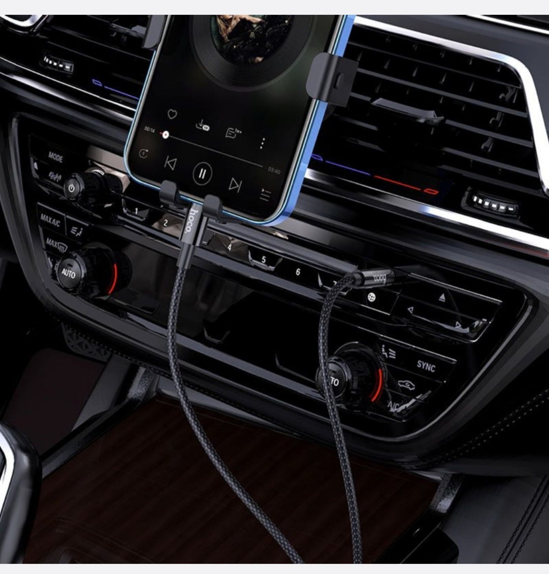 HOCO-(UPA19)-3.5mm Aux Male to Lightning Female 1 Meter Cable