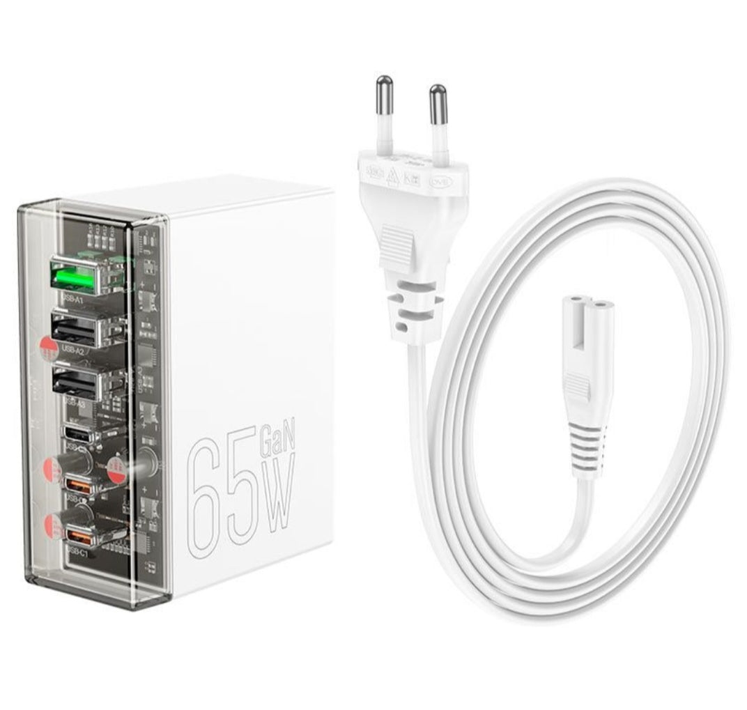 HOCO-N36-Fast Desktop Charging Hub 65Watt With 3 USB+ 3 Type C Port