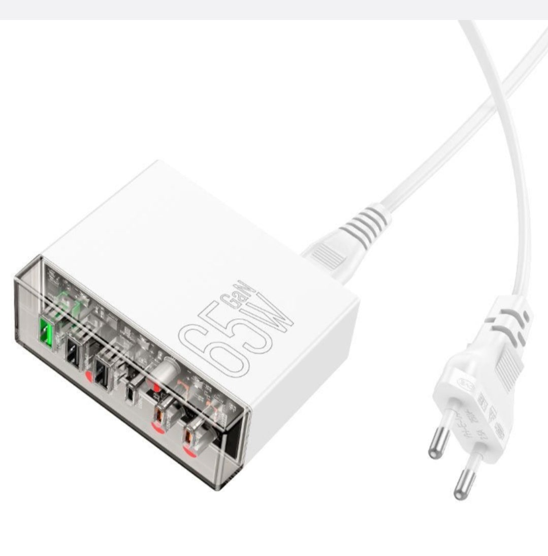 HOCO-N36-Fast Desktop Charging Hub 65Watt With 3 USB+ 3 Type C Port