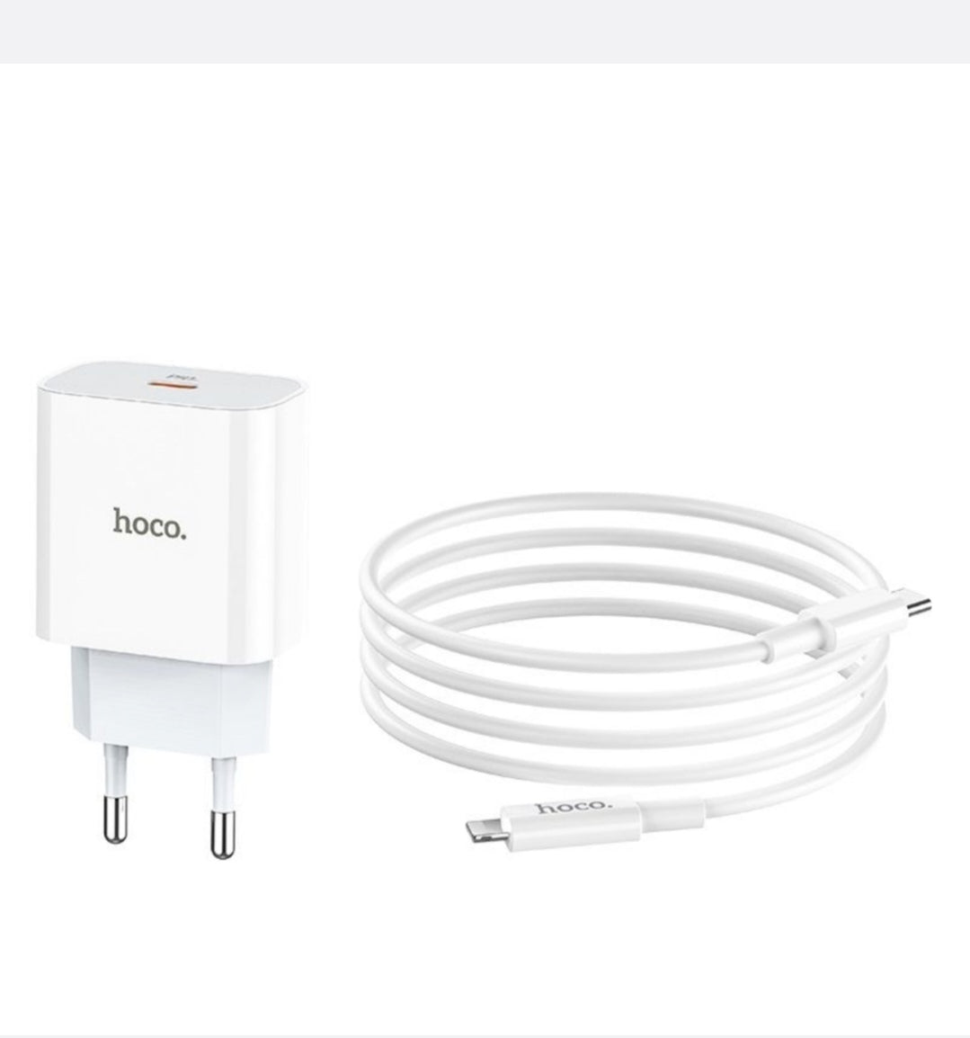 Hoco PD20W Charger Set Adapter With Type-C To Lightning Cable - C76A Plus