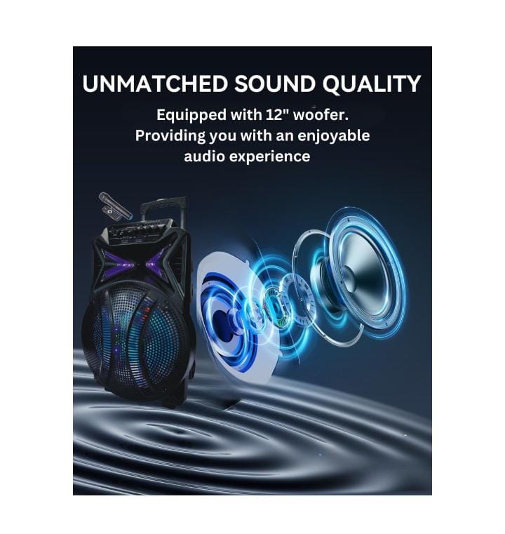 Supersonic 12" Portable Karoake Speaker Trolley Soundcraft Explorer SX-112D