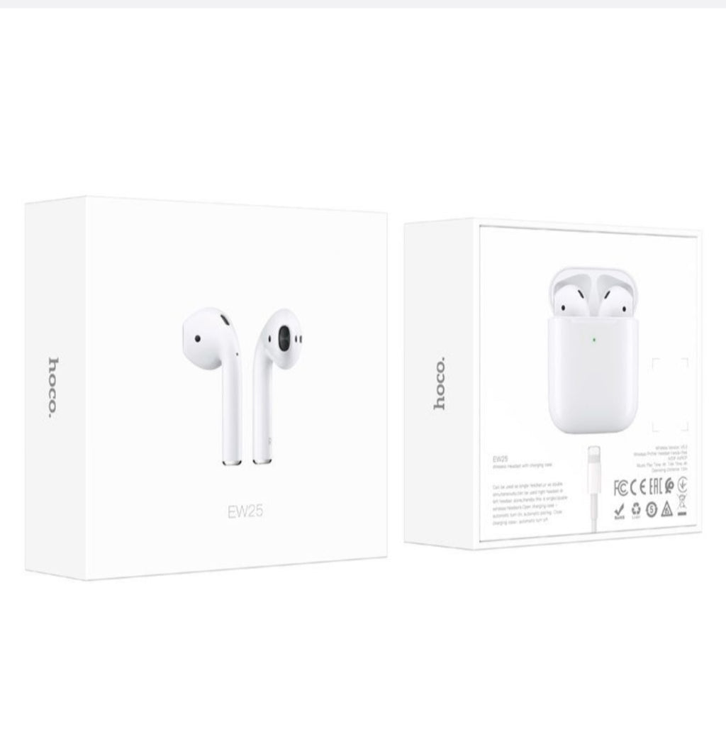 hoco True Wireless Earphone Bluetooth 5.3 With Built-In Mic white EW25