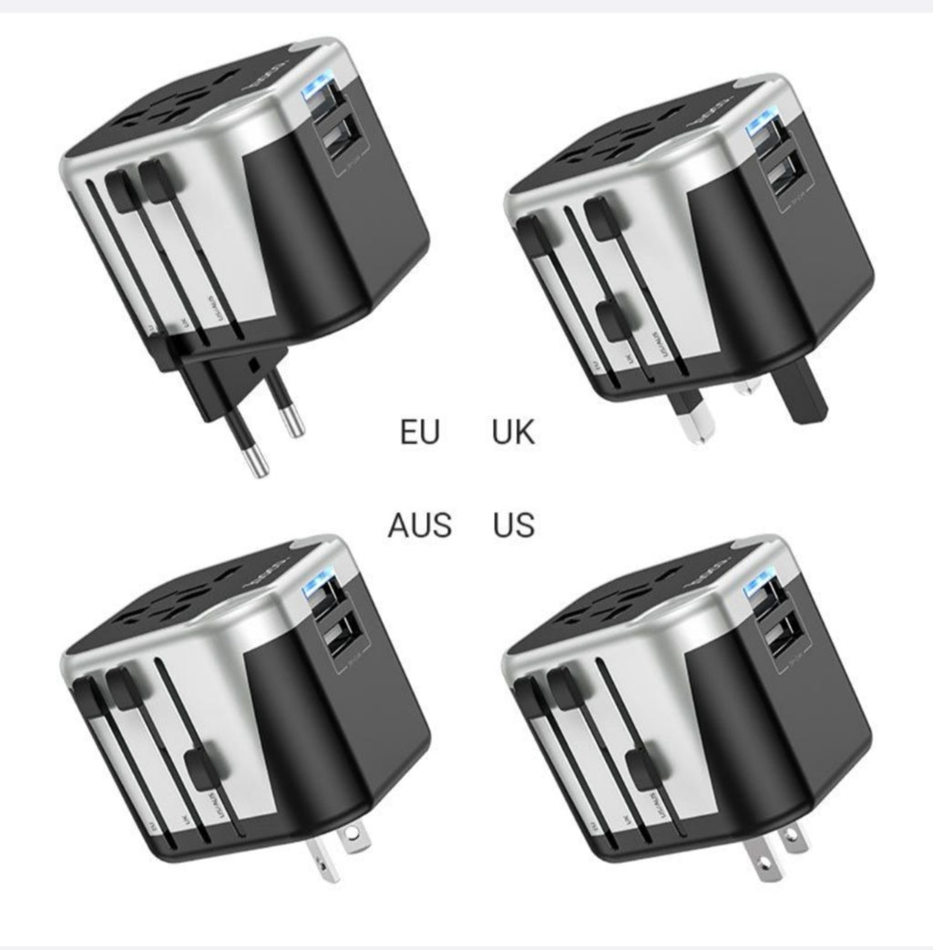 Hoco Universal Travel Plug with 2 USB Ports