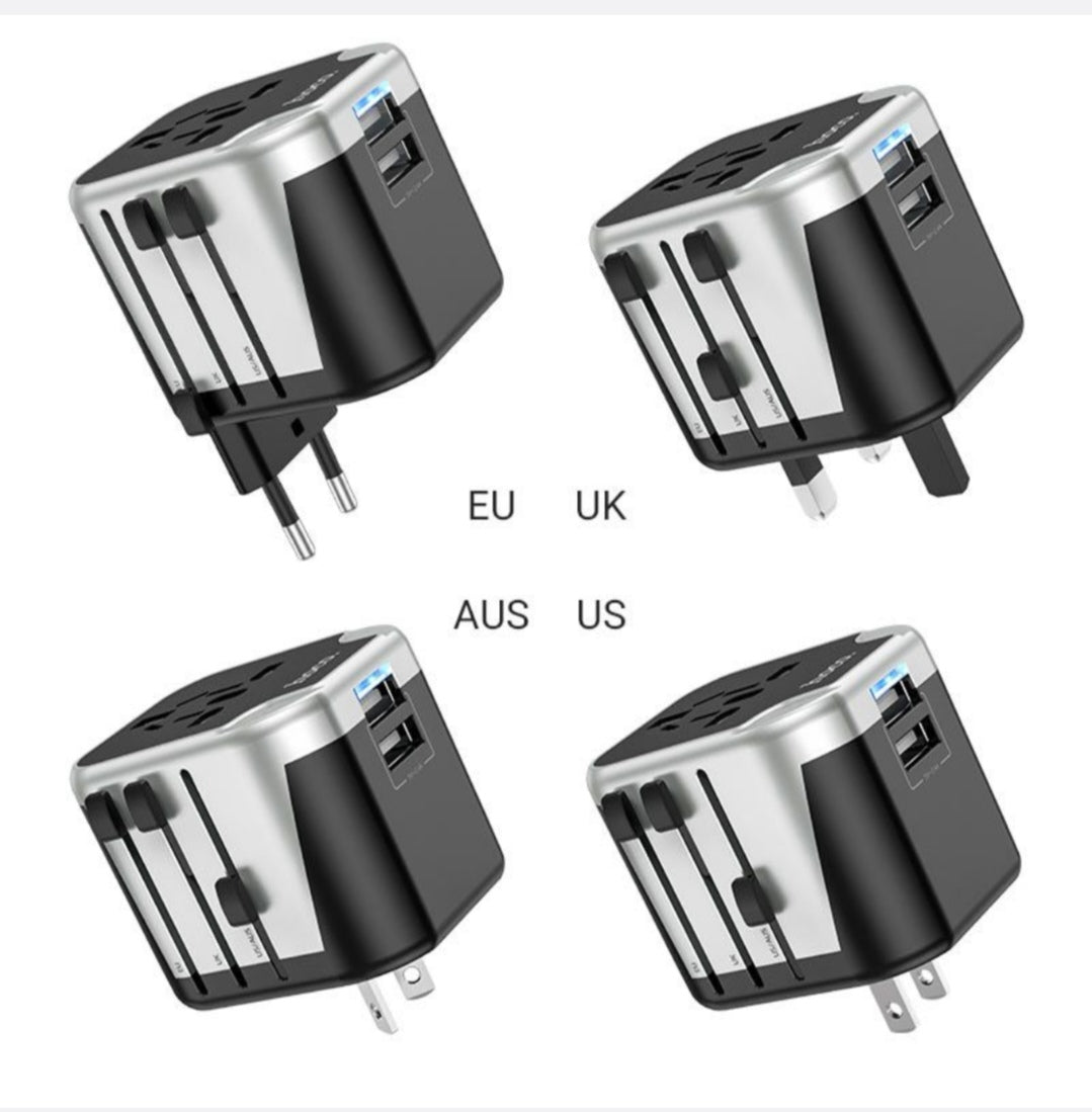 Hoco Universal Travel Plug with 2 USB Ports