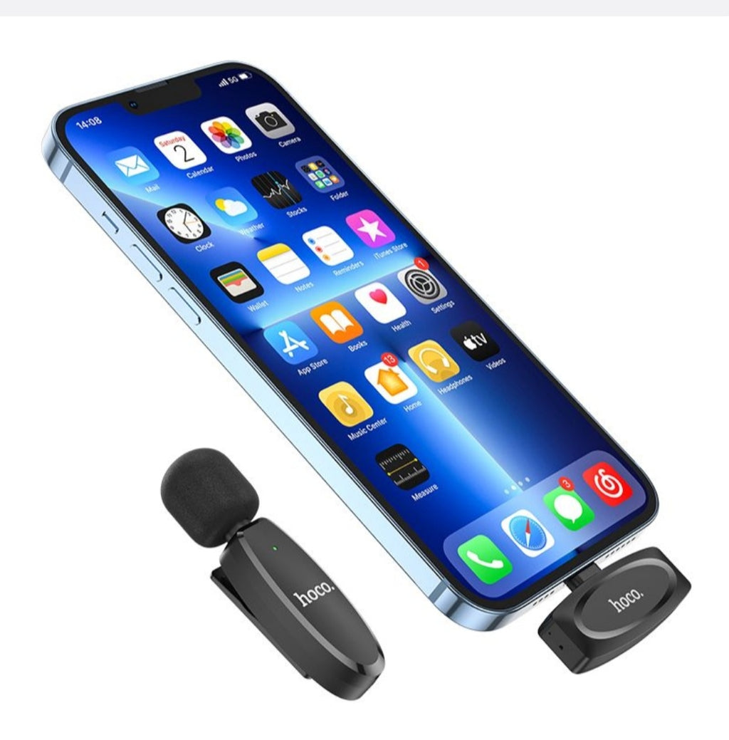 hoco L15 Lightning Wireless Lavalier Digital Microphone - Black
