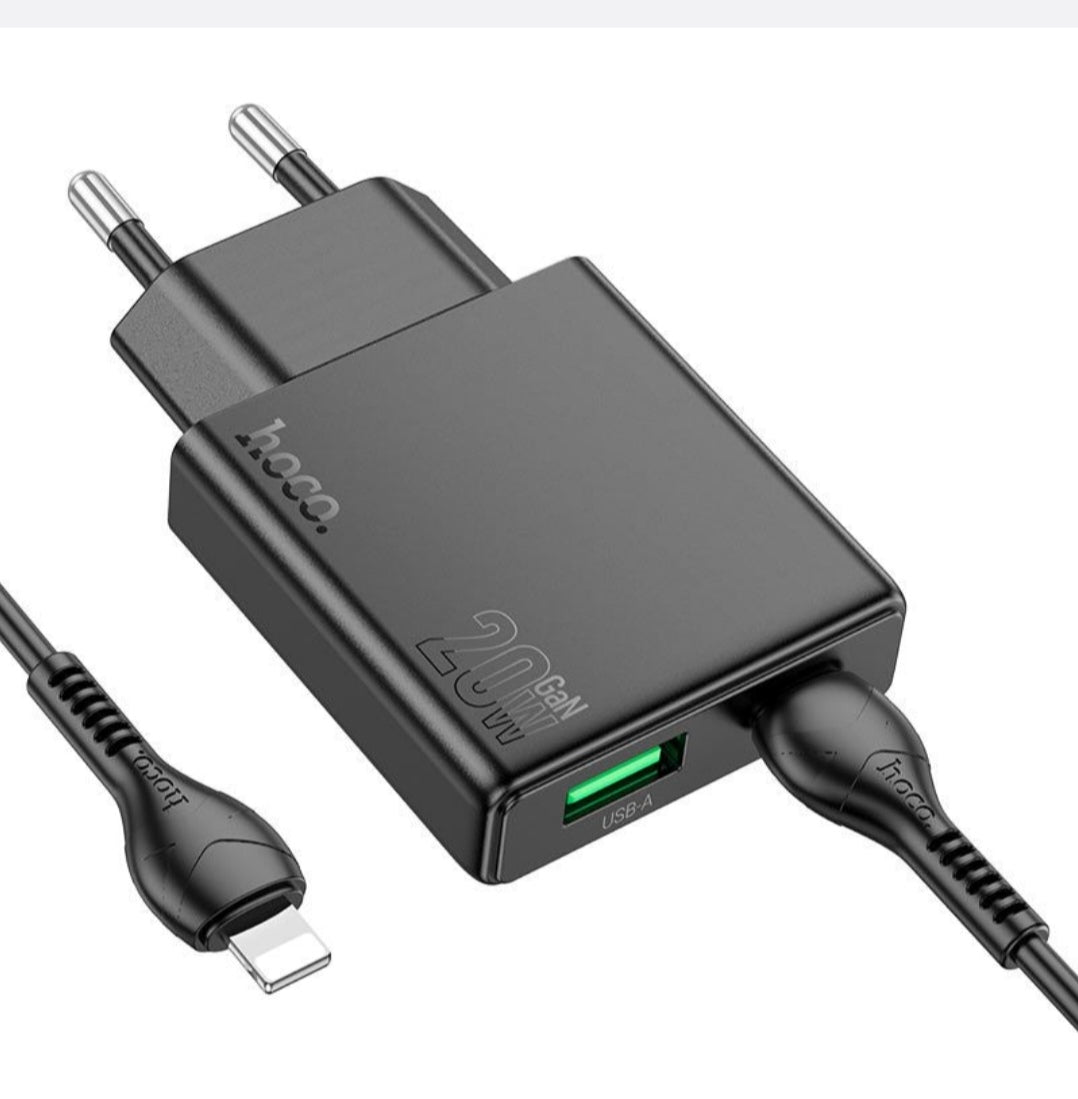 Fast Iphone Charger 20W USB+Type C Port With C to Lightning 1M C-HOCO-N38