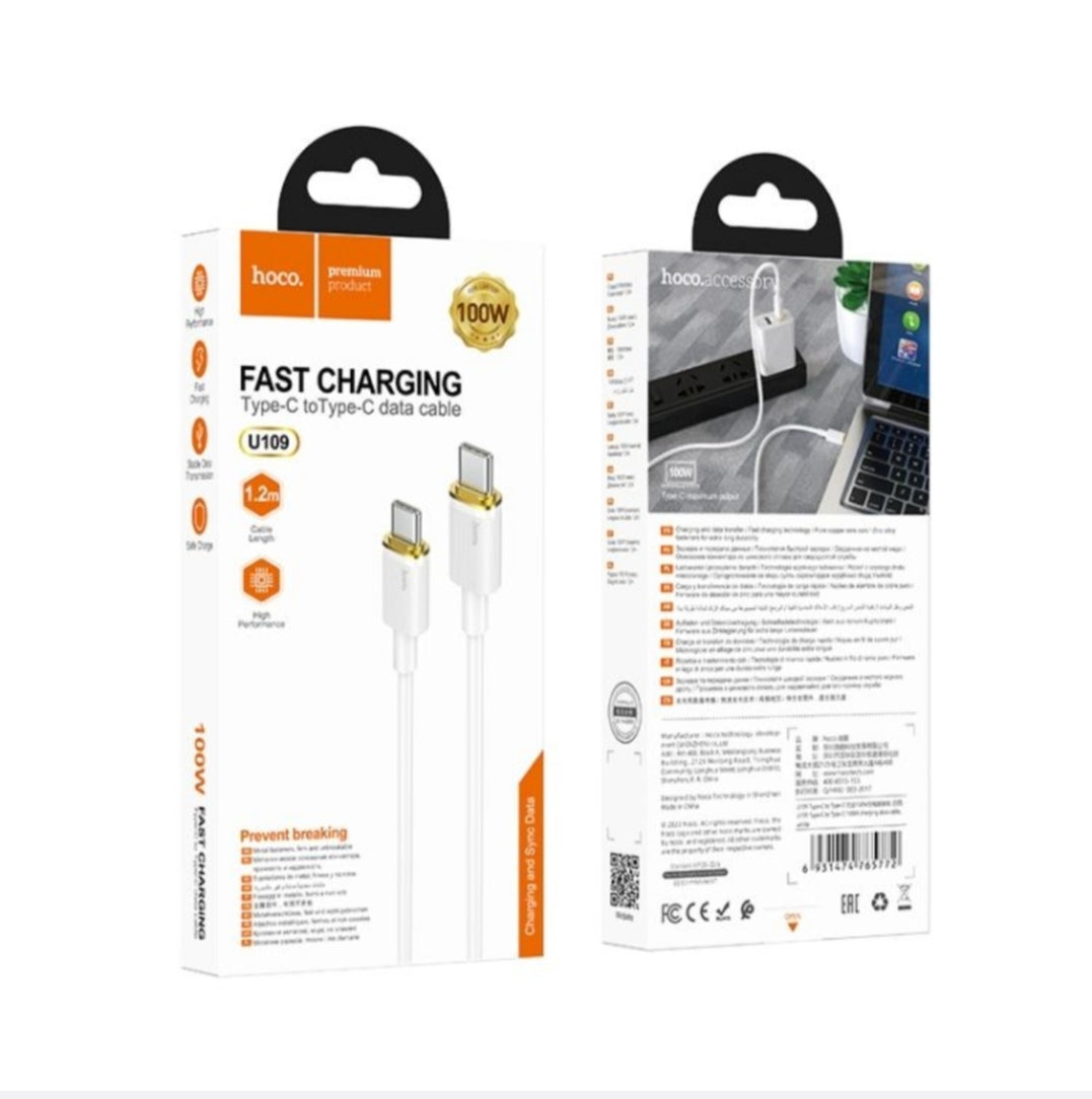Cable Type-C to Type-C "U109" 100W charging data sync