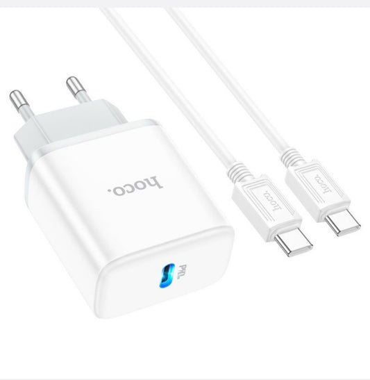 PD20 Watt Fast Type C- Charger Set With USB-C to USB-C 1Meter Cable-HOCO
