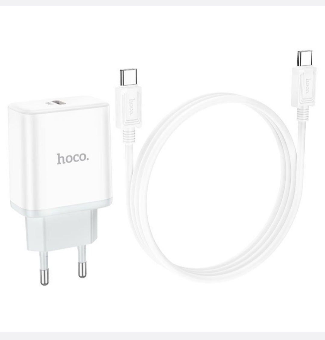 PD20 Watt Fast Type C- Charger Set With USB-C to USB-C 1Meter Cable-HOCO