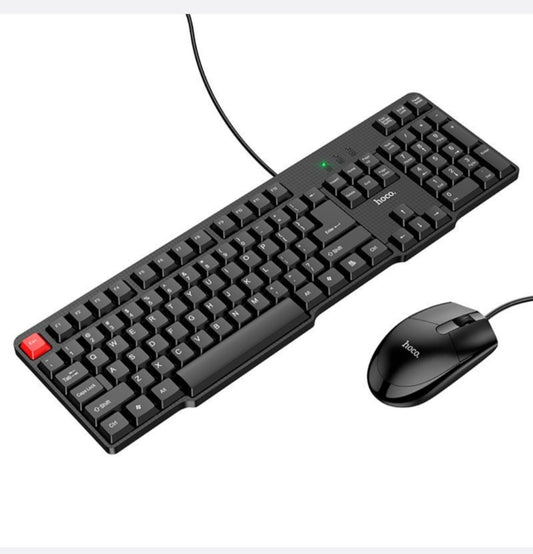 Hoco Wired USB Business Keyboard and Mouse set English Version-(GM16)