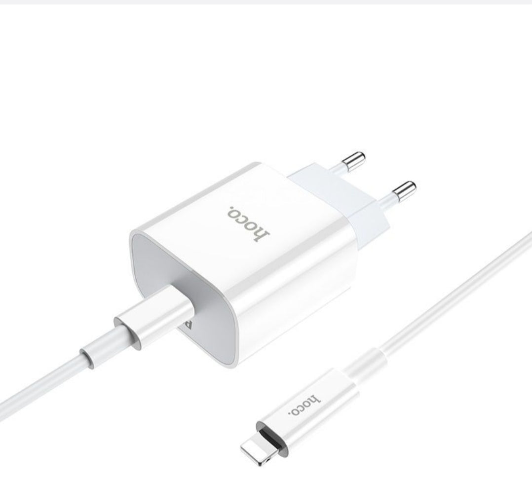 Hoco PD20W Charger Set Adapter With Type-C To Lightning Cable - C76A Plus