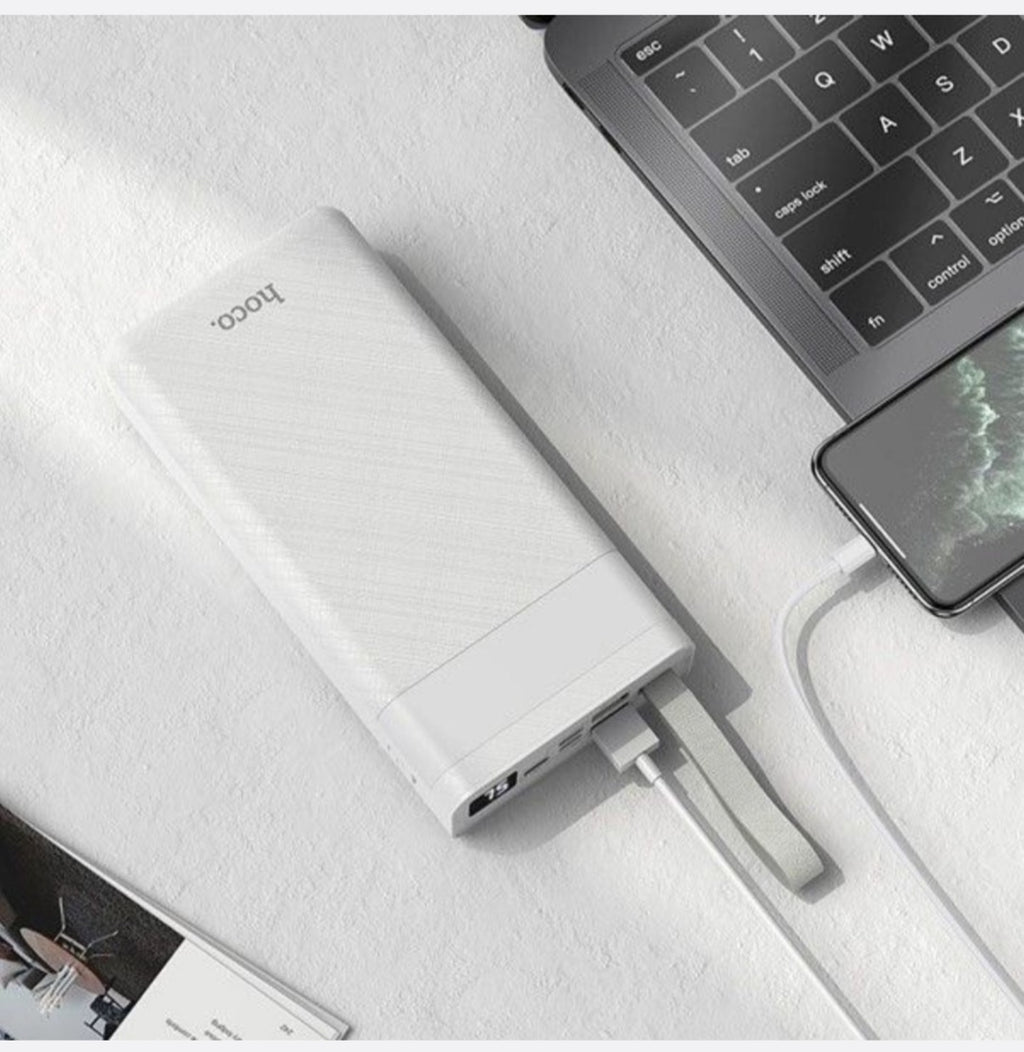 HOCO-J73 30000Mah LED Table Lamp Power Bank - White
