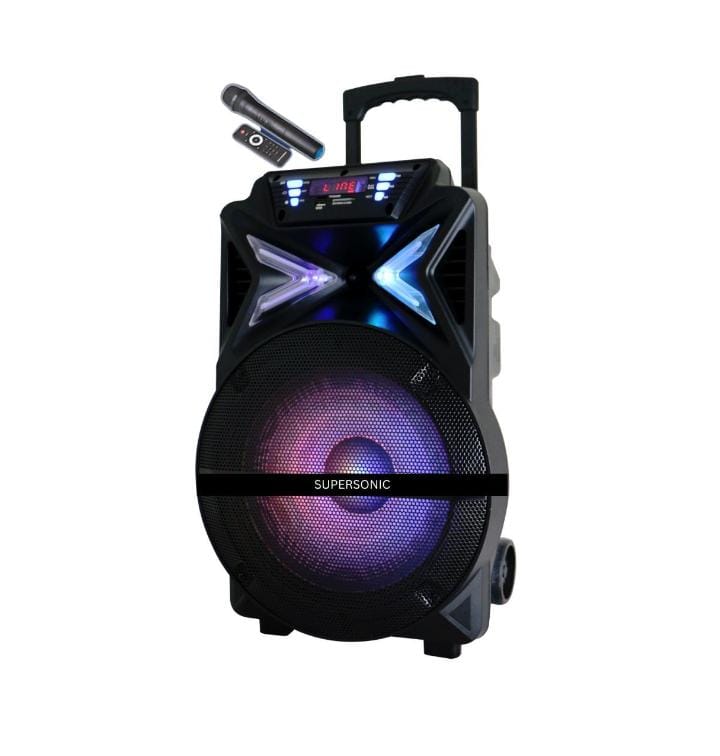 Supersonic 15" Portable Karoake Speaker Trolley Soundcraft Voyager X-AZA