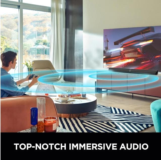 Supersonic 2.1 80W Built-In Subwoofer Bluetooth Soundbar + Remote SAV-101A