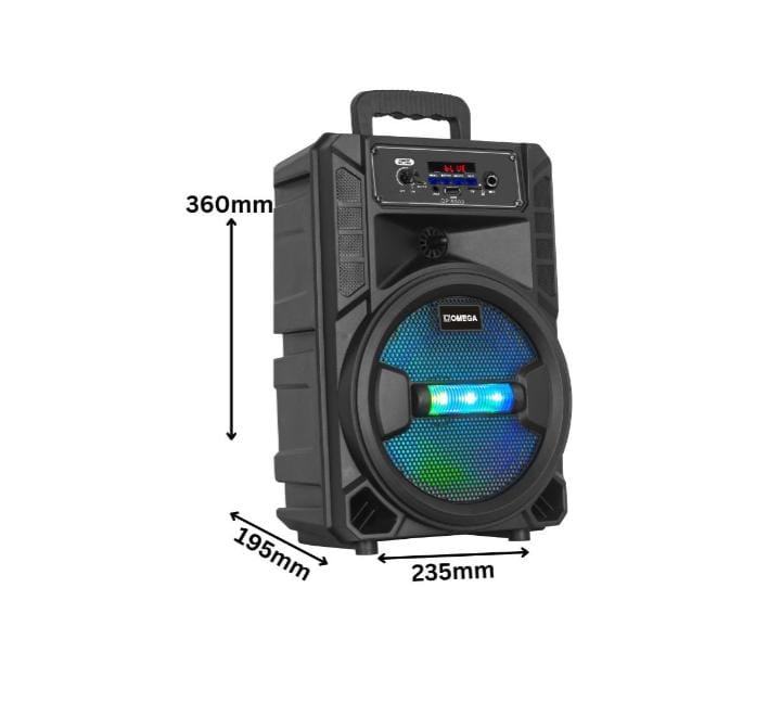 Omega 8" Aura Series Portable Karaoke Party Speaker Battery-Powered 83A3